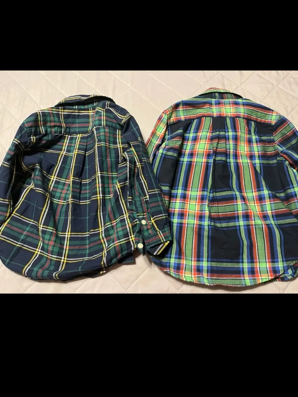 Ralph Lauren Navy and Green Plaid Button-Down Shirt Set Size 2T